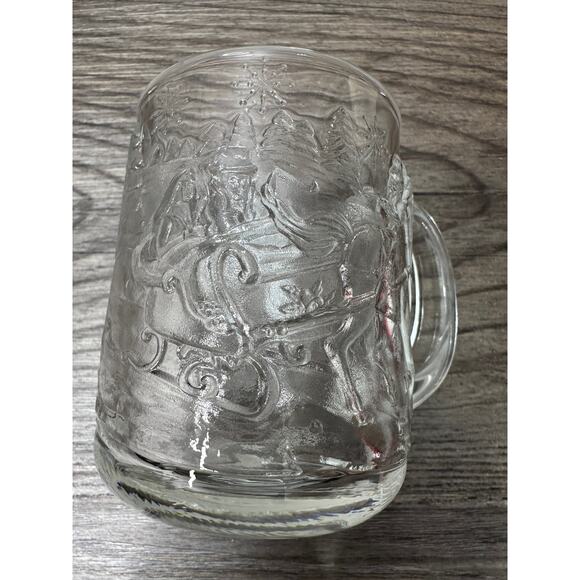 Luminarc USA Heavy Clear 3D Glass House Christmas Mugs 10 oz Set of 4 Vtg 80's - Picture 15 of 15